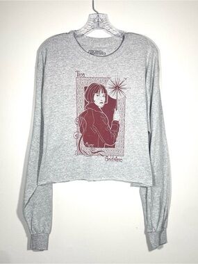 Fantastic Beasts Tina Goldstein Cropped Graphic Long Sleeve Tee Gray HarryPotter